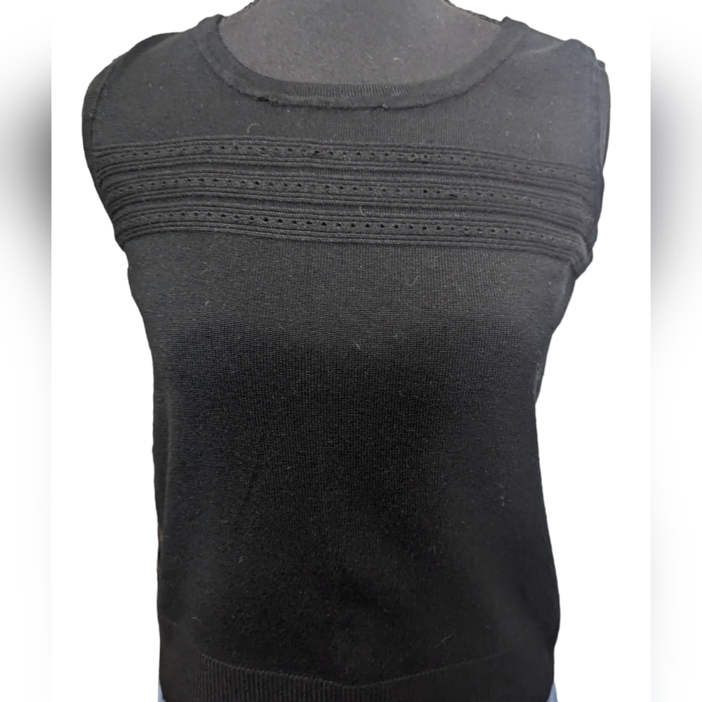 Cable & Gauge Sleeveless Blouse  Design Across Chest SZ Small Petite SEND OFFER - Picture 2 of 5